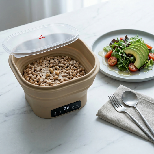 2L Foldable Fermentation Bowl with Precise Temperature Control (25–50°C), Portable Multi-Function for Home Use