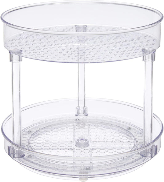 Clear 2-Tier Lazy Susan Turntable Organizer by Basics, 9-Inch Size