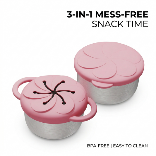 3-in-1 Baby Spill-Proof Snack Cup with Dual Handles, Easy to Grip, Perfect for On-the-Go
