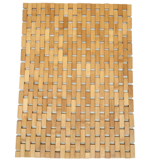 SOPEWOD Bamboo Bath Mat for Shower, Upgraded Rubber Grip Pads, 24x16 inch, Bamboo Shower Mat
