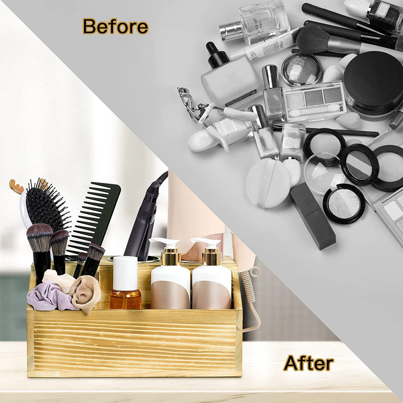 SOPEWOD Hair Tools Organizer, Hair Dryer Care Styling Straightener, Flat Iron, Curling Wand, Brushes Holder, Caddy Storage for Vanity & Bathroom, Wall Mount or Sit on Counter