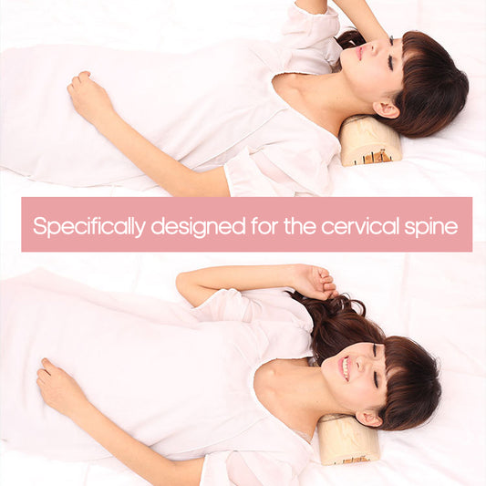 SOPEWOD Bamboo Sauna Neck Cervical Pillow and Bamboo Sauna Waist Pillow for Stiff Neck,Shoulder Pain,Spinal Health and Relaxation