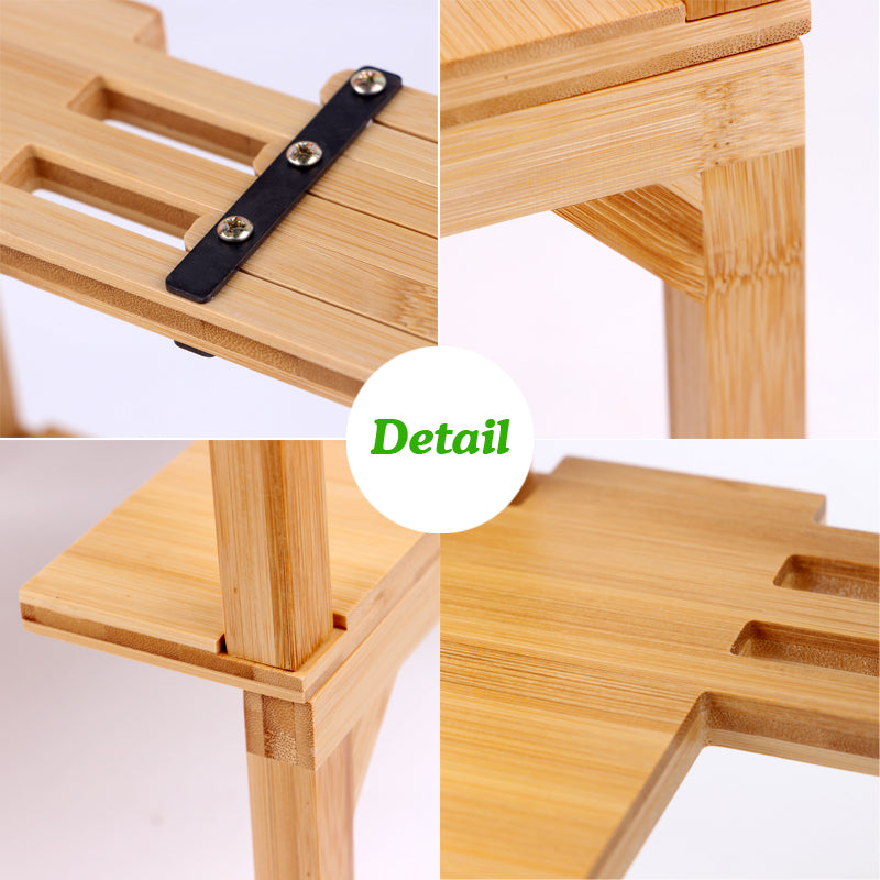 Sopewod Expandable & Stackable Storage Shelf Bamboo Spice Rack Corner Rack Organizer Spice Bottle Rack for Kitchen