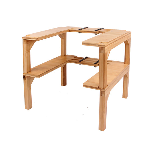 Sopewod Expandable & Stackable Storage Shelf Bamboo Spice Rack Corner Rack Organizer Spice Bottle Rack for Kitchen