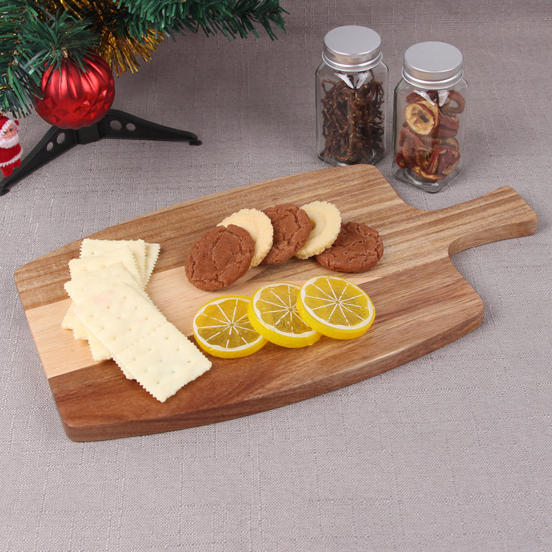 SOPEWOD Acacia Wood Cutting Board with Handle Charcuterie Food Serving Tray for Kitchen