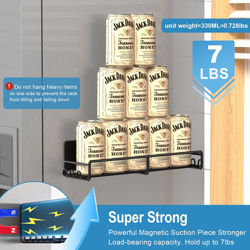 SOPEWOD Magnetic Spice Rack for Refrigerator Organizer with 20 Hooks, Magnetic Fridge Spice Shelf 4 Pack, Strong Magnet Seasoning Organizer Rack for Refrigerator Kitchen Classroom Storage