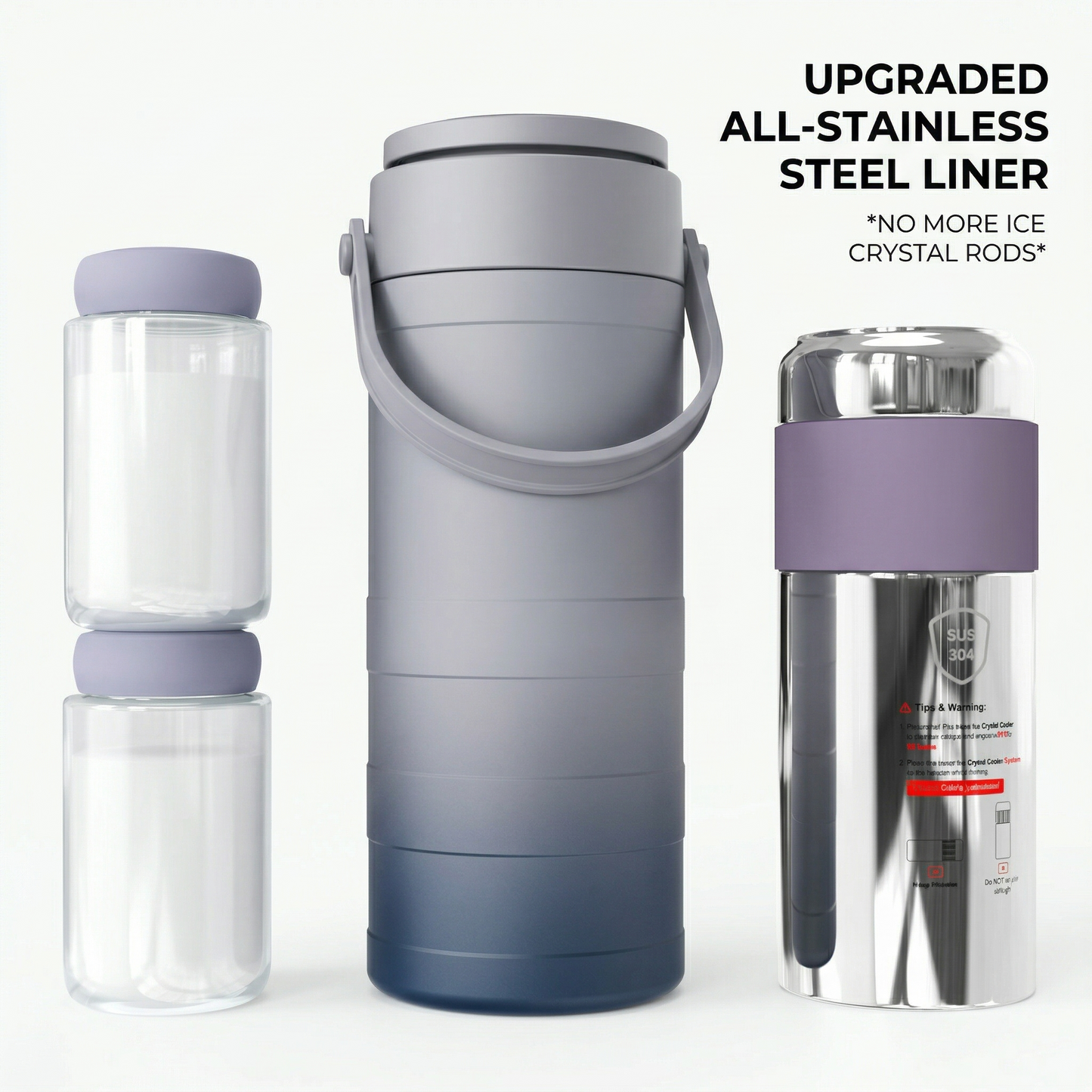 Upgraded 2nd-Gen Breast Milk Chilling Cup with Seamless Stainless Steel Inner Liner — No More Ice Crystal Sticks
