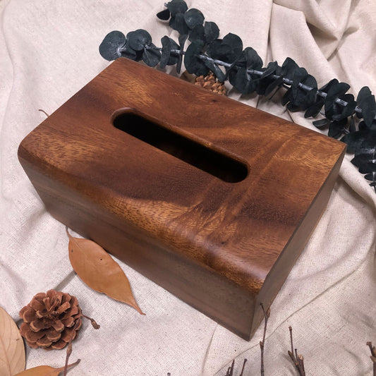 SOPEWOD Wood Tissue Box Cover Decorative Square Facial Tissue Holder Napkin Dispenser for Bathroom and Home Decoration