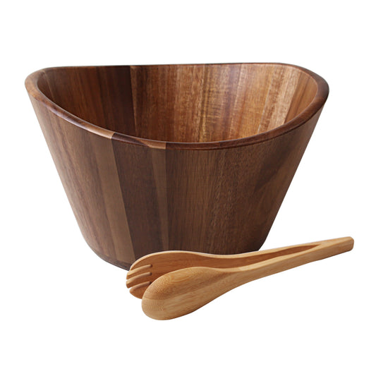 SOPEWOD Wood Bowl, Wooden Salad Bowl, Large Wood Bowl for Food, Fruits, Salads and Decoration for Gifts