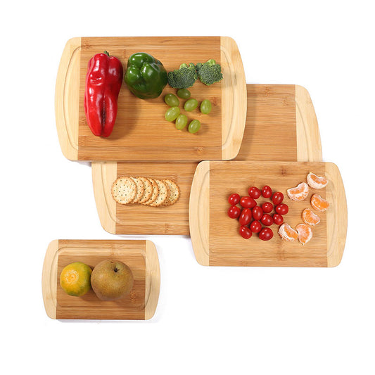 SOPEWOD Wood Cutting Board Set - Bamboo Cutting Board with Juice Groove - Kitchen Chopping Board for Meat (Butcher Block) Cheese and Vegetables