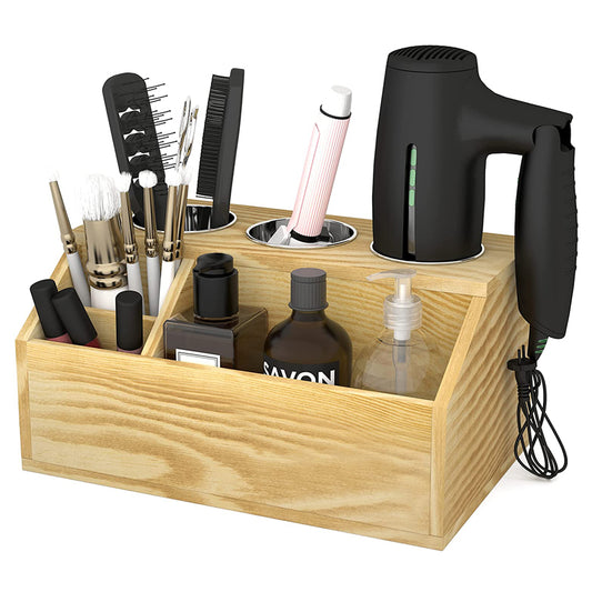 SOPEWOD Hair Tools Organizer, Hair Dryer Care Styling Straightener, Flat Iron, Curling Wand, Brushes Holder, Caddy Storage for Vanity & Bathroom, Wall Mount or Sit on Counter