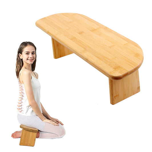 SOPEWOD With foldable legs and cushions - perfect kneeling stool, ergonomic bamboo yoga bench for extended practice